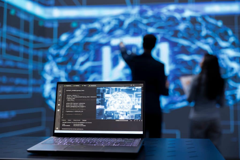 Close up shot of notebook used by IT professionals to run AI

